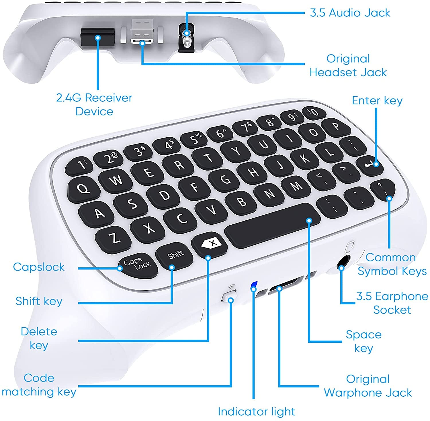 Controller Keyboard with Audio Jack